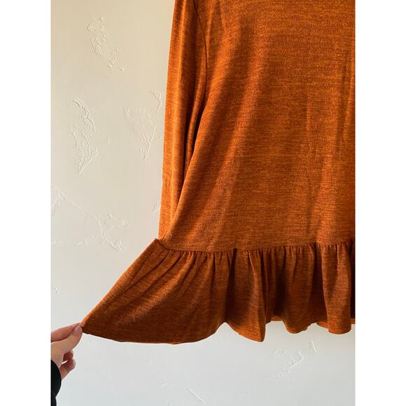 Burnt Orange Large Baby Doll Long Sleeved Top - Picture 3 of 3